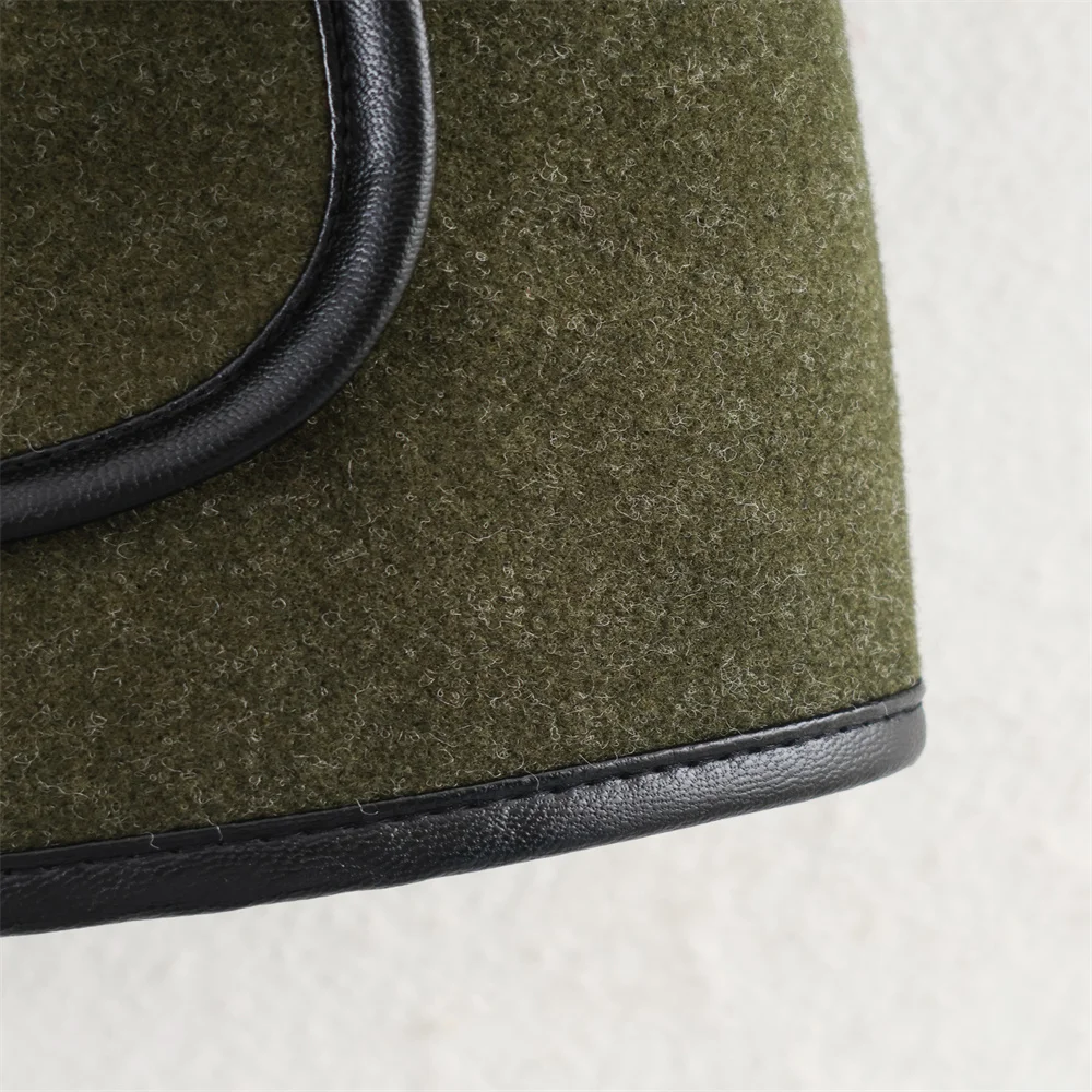 Women’s Autumn Wool & PU Scarf Jacket - Image 6