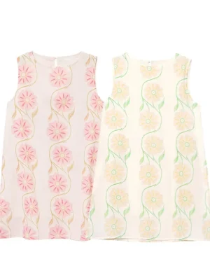 Women's Casual Printed Mini Dress, Round Neck