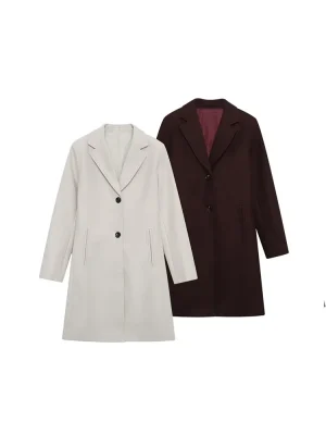 Autumn Women’s French Collar Soft Shoulder Coat