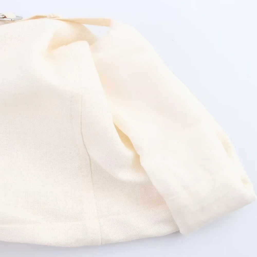 Women’s Linen Blend Zipper Jacket - Image 4