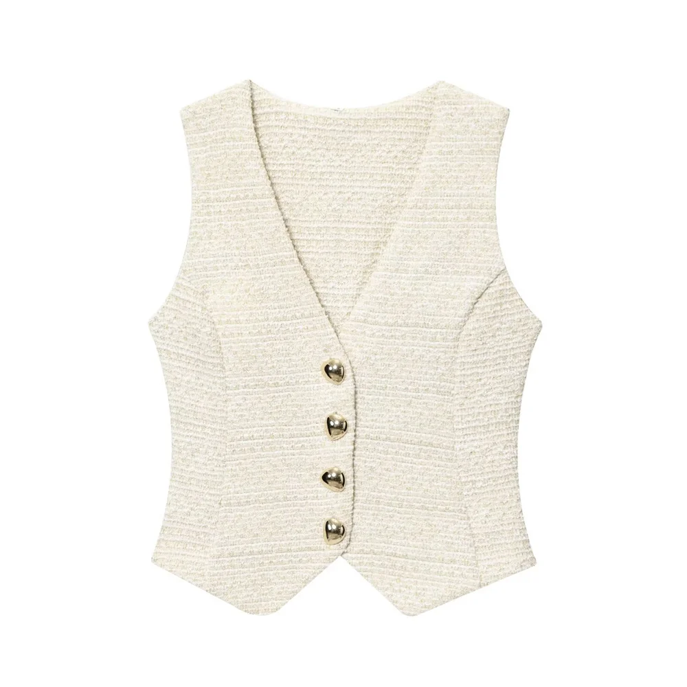 Women’s V-Neck Sleeveless Top & Textured Pants - Image 2