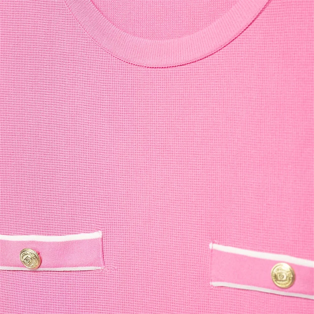 Women’s Knitted Pocket Summer Dress - Image 3