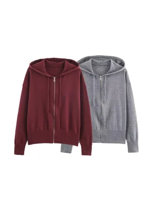 Women’s Autumn Casual Knit Hoodie
