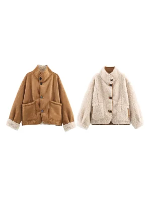 Autumn Winter Women’s Versatile Double-Sided Jacket