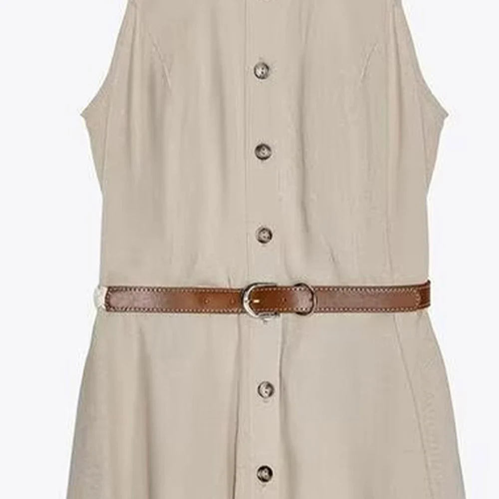 Women’s Sleeveless Mini Dress with Waistband - Image 4