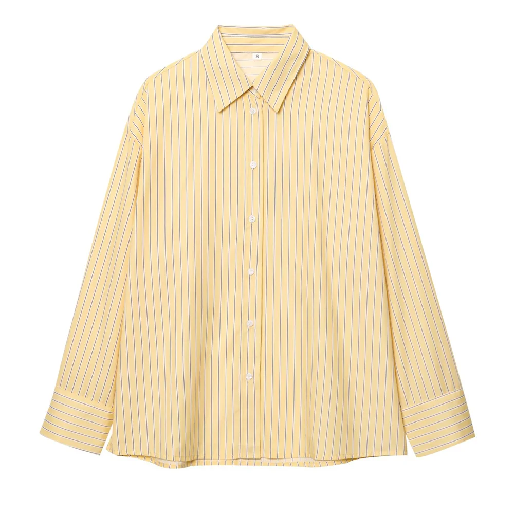 Women’s Striped Single-Breasted Collar Shirt