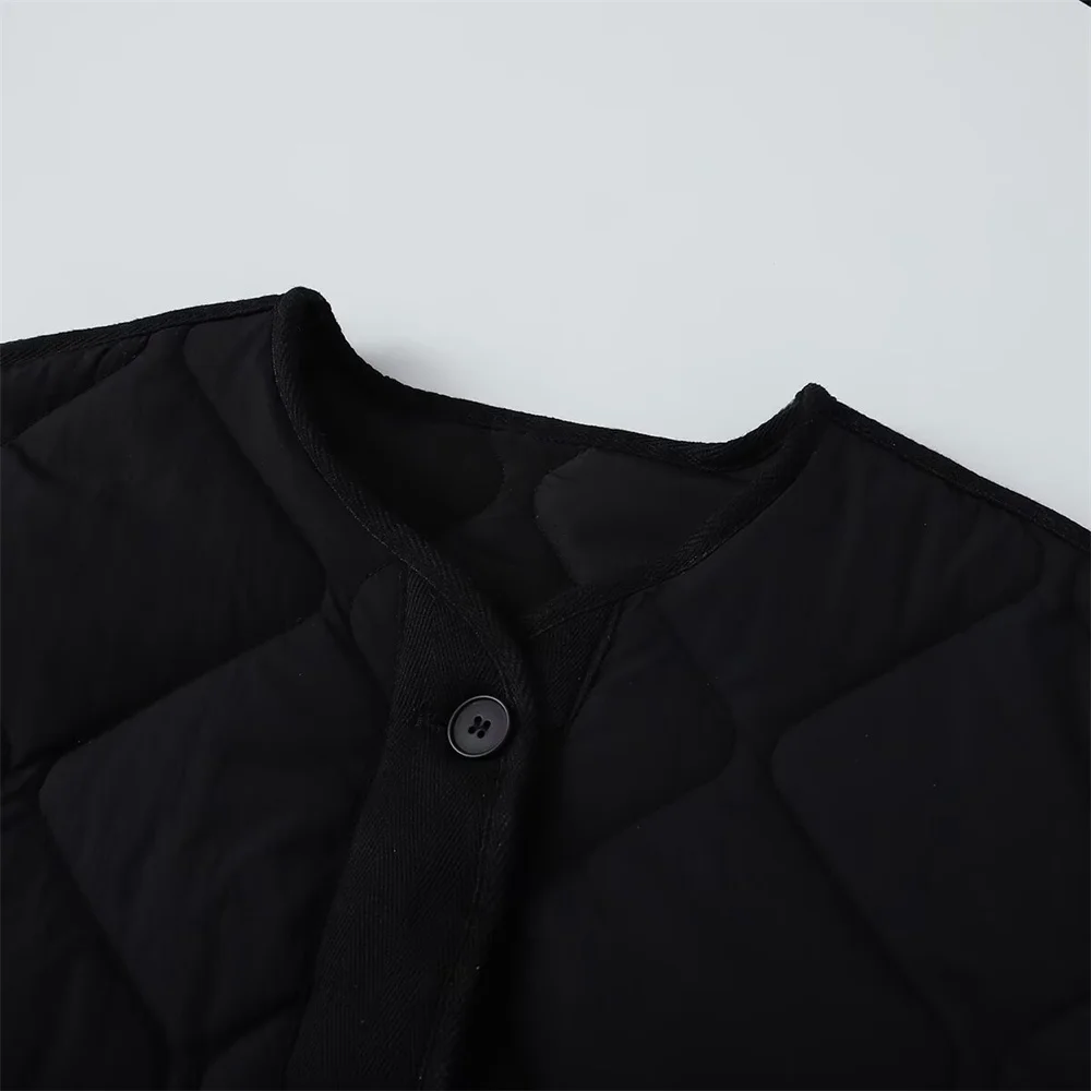Autumn Women’s Diamond Grid Cotton Jacket - Image 3