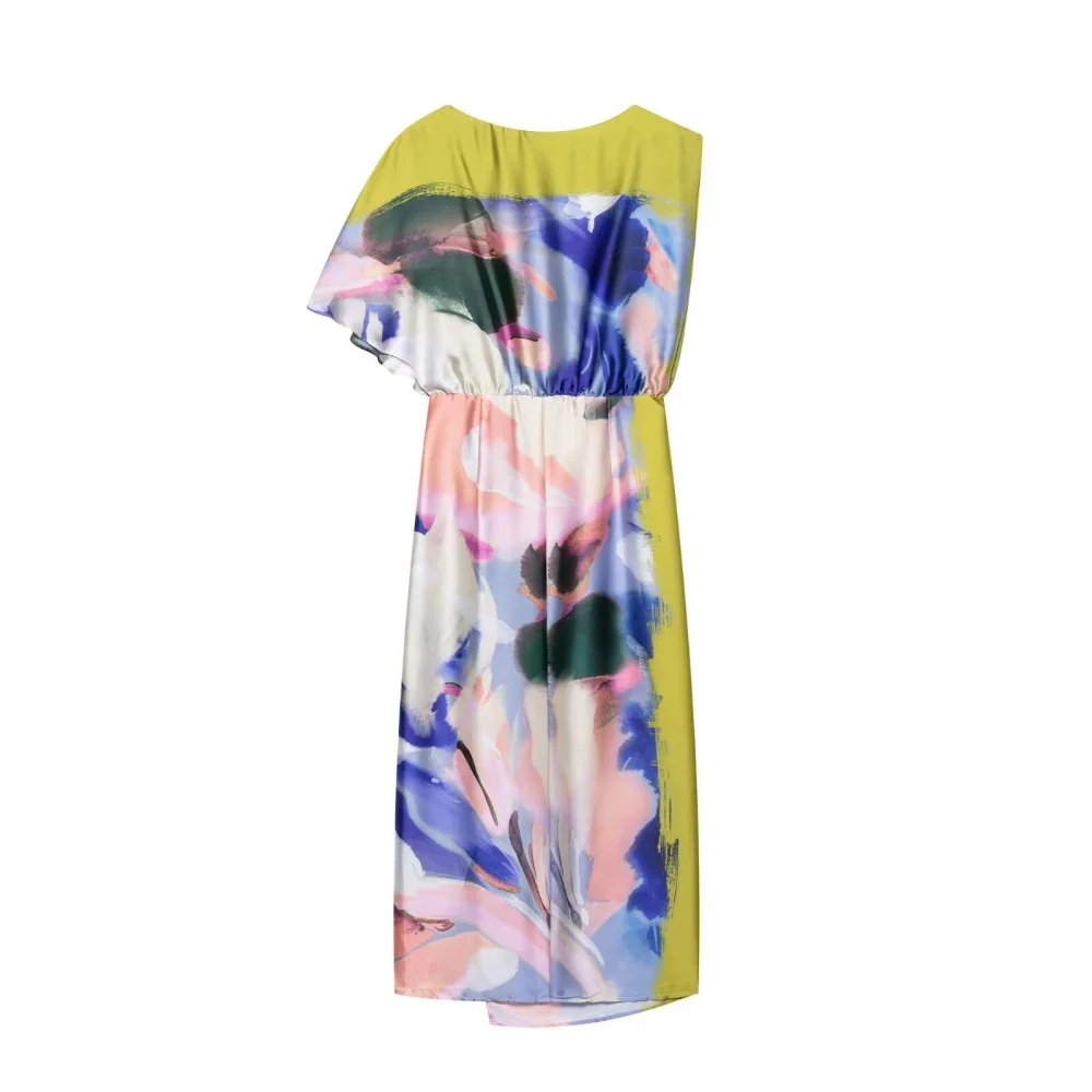Summer Printed Pullover Midi Dress - Image 2
