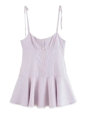 Women’s Striped Strap Backless Summer Dress