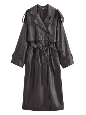 Autumn European-Style Faux Leather Windbreaker