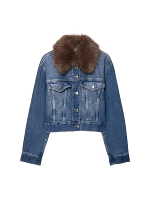 Autumn Women’s Faux Fur Effect Denim Jacket