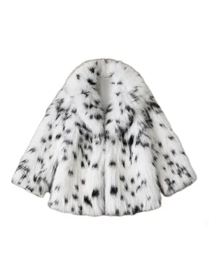 Women’s Autumn Black & White Faux Fur Jacket