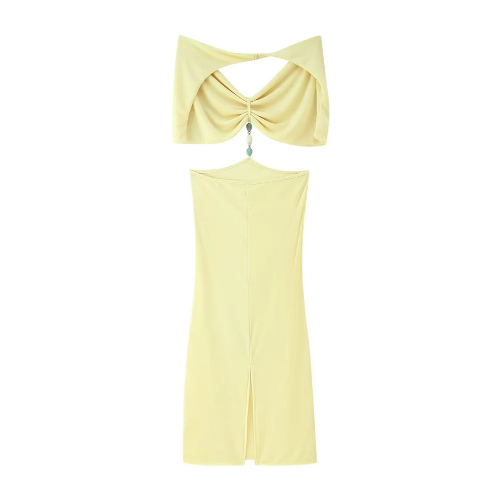 Women’s Handmade Beaded Shawl Wrinkle Dress - Image 3