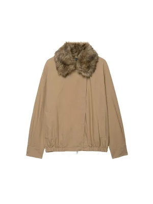 Women’s Faux Fur Collar Pilot Jacket