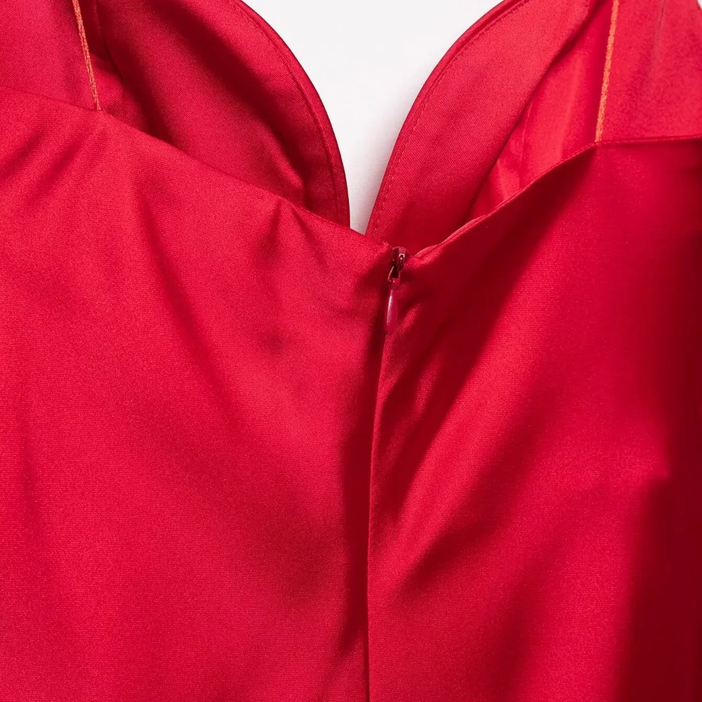 Women’s Silk-Texture Slim Fit Heart Collar Dress - Image 6