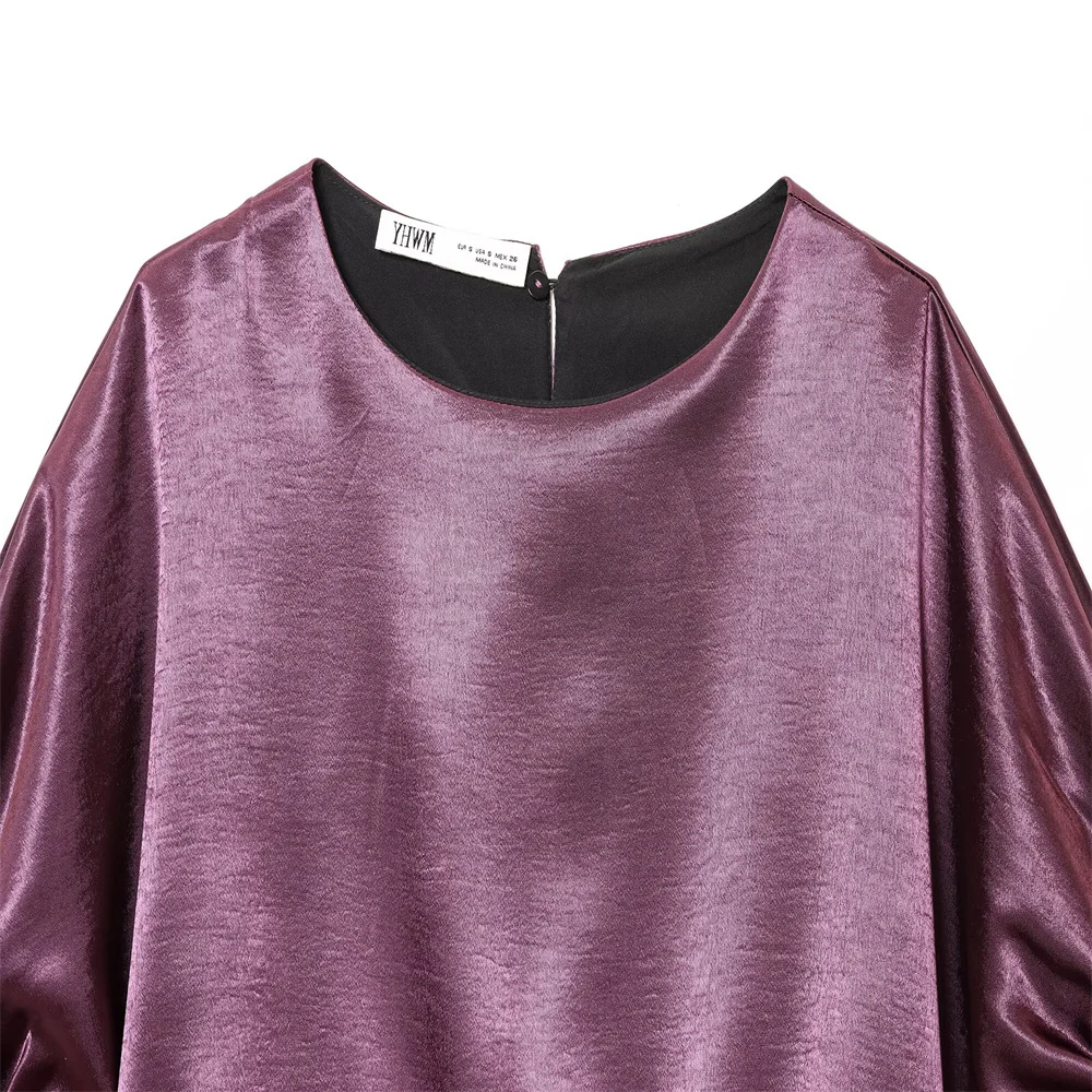 Women’s Autumn Silk-Texture Top & High-Waist Pants Set - Image 4