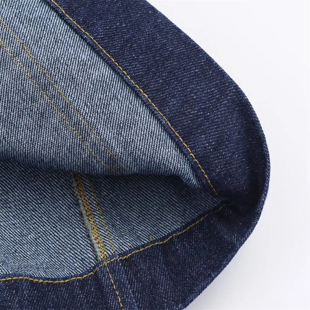 Women’s Denim Belted Short Trench Jacket - Image 6