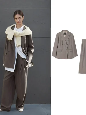 Women’s Double-Breasted Suit & Pants Set