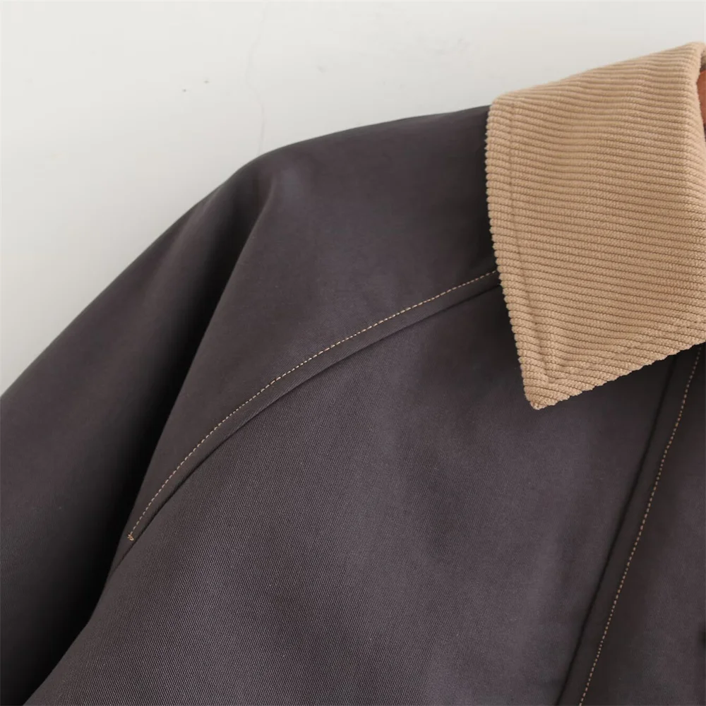 Women’s Autumn Patchwork Cotton Jacket - Image 3