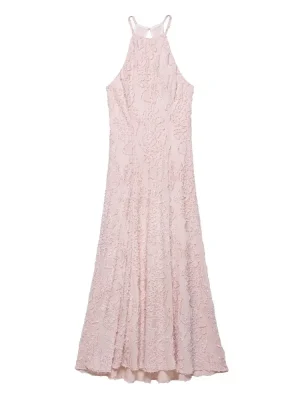 Halter Neck Waist-Cinched Maxi Dress