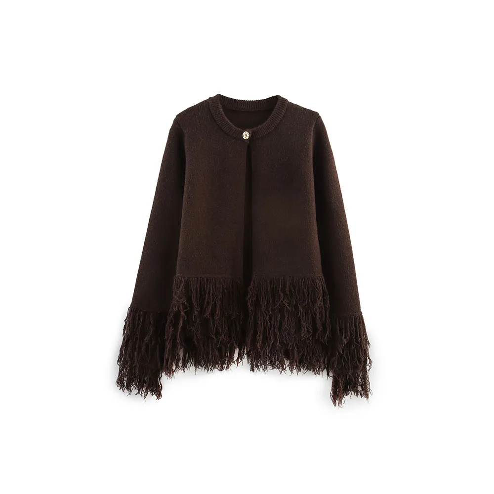 Women’s Autumn Tassel Button Knit Jacket