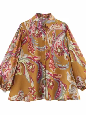 Summer Loose Printed Single-Breasted Shirt