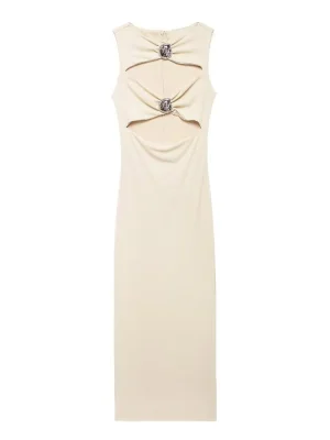 Autumn Open-Design Animal Detail Fashion Dress