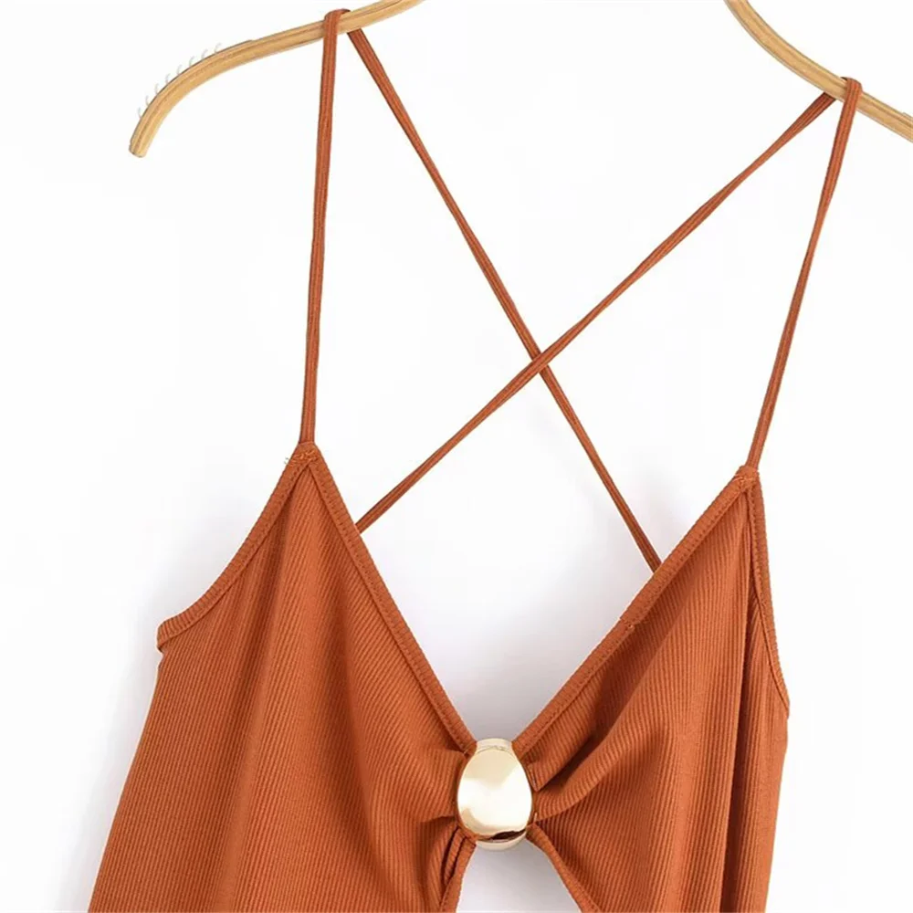 Women’s Hollow Knitted Backless Summer Dress - Image 3