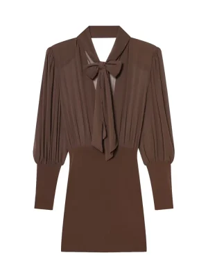 Women’s Slim Fit Long Sleeve Bow Dress