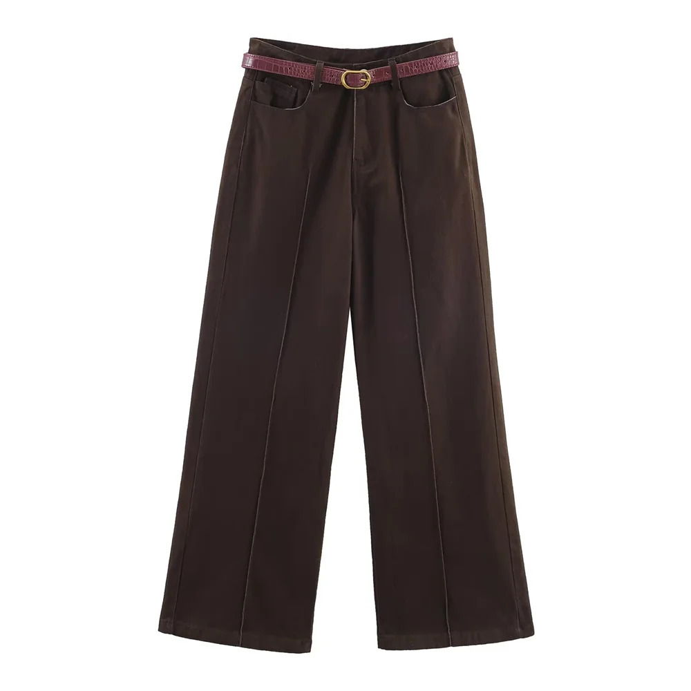 Women’s Autumn Denim Vest & Belted Pants Set - Image 3