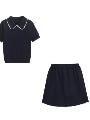 Women’s Edge-Knit Mini Skirt for Summer