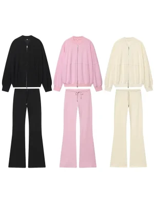 Women’s Loose Jacket & Flared Pants Set