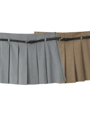 Autumn Slim-Fit Pleated Casual Pants with Belt