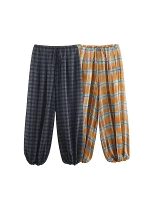 Women’s Autumn/Winter Plaid Puffer Pants