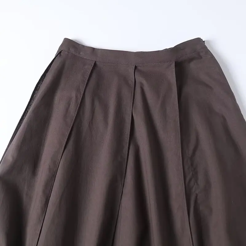 Women’s Irregular Solid Color Long Half Skirt - Image 3