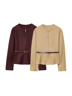 Autumn Suede-Style Short Jacket for Women