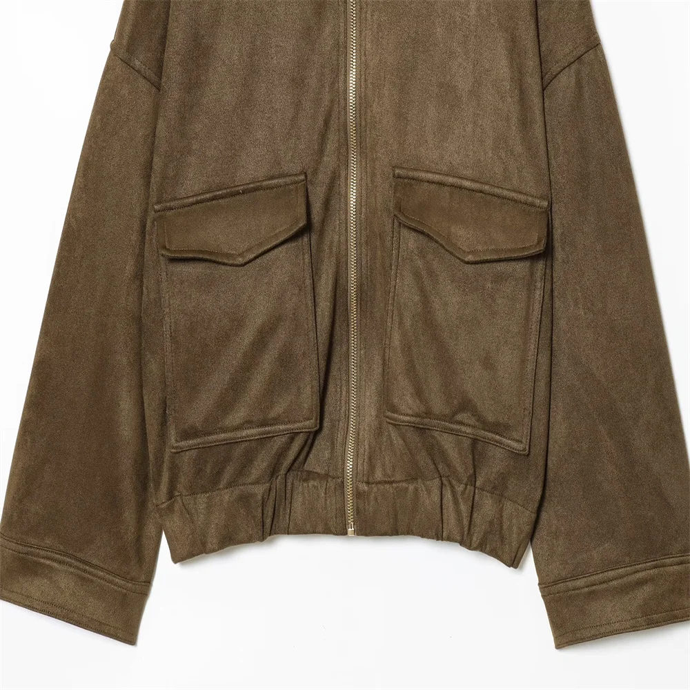 Autumn Women’s Loose Suede Effect Coat - Image 6