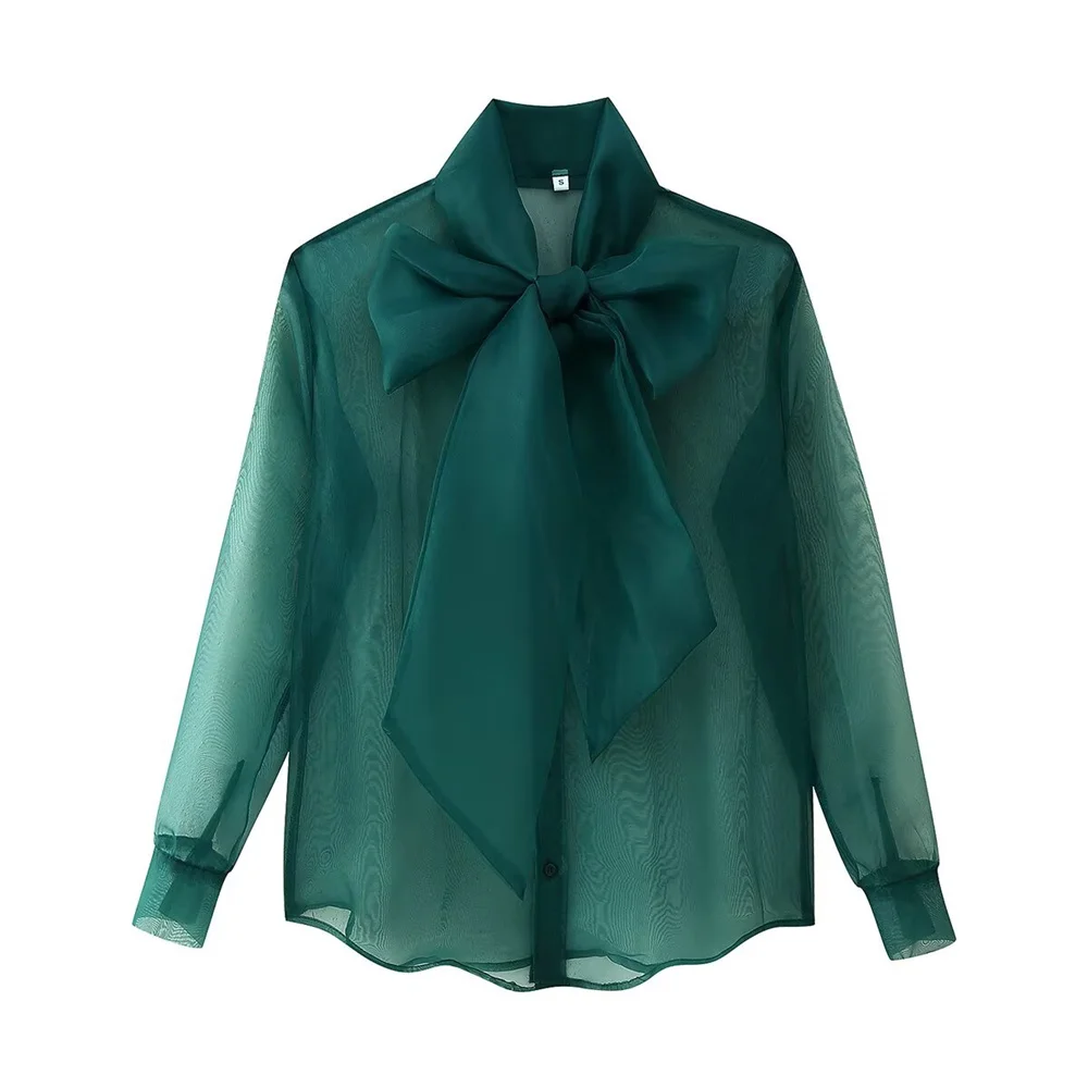 Women’s Sheer Butterfly Bow Two-Piece Set - Image 2