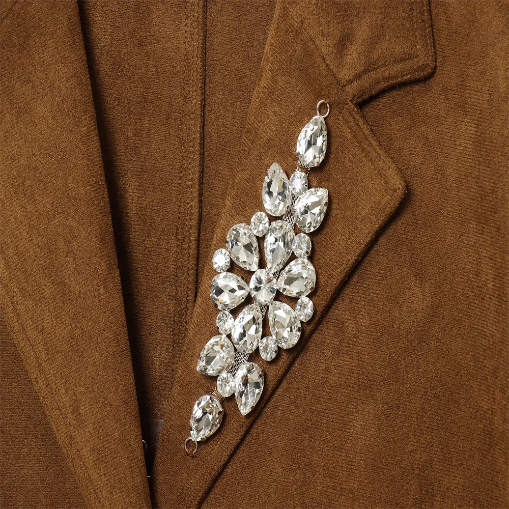 Women’s Autumn Suede Effect Lapel Jacket - Image 3