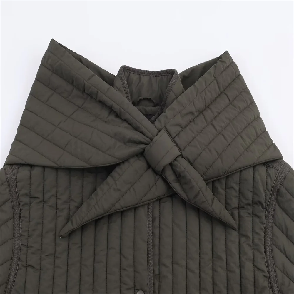 Women’s Cotton Jacket with Detachable Scarf - Image 3