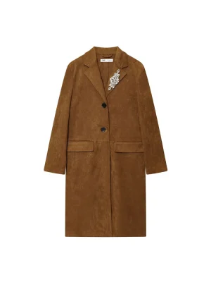 Women’s Autumn Suede Effect Lapel Jacket