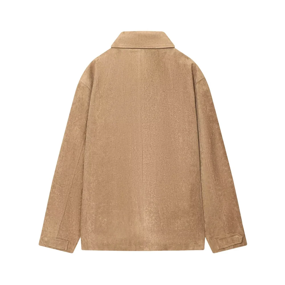 Women’s Suede-Texture Leather Jacket - Image 2