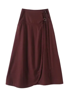 Women’s High Waist Buckle Summer Skirt