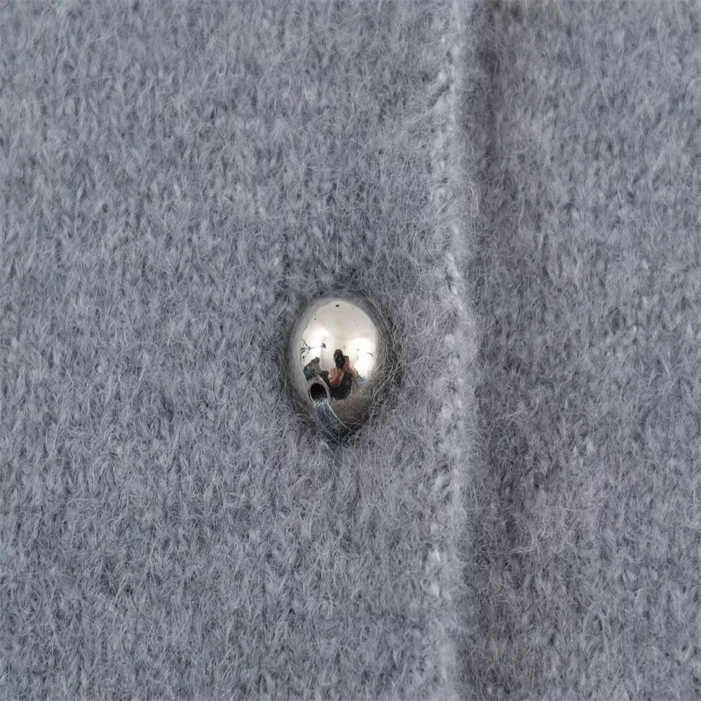 Women’s Autumn Ball Button Knit Coat - Image 4