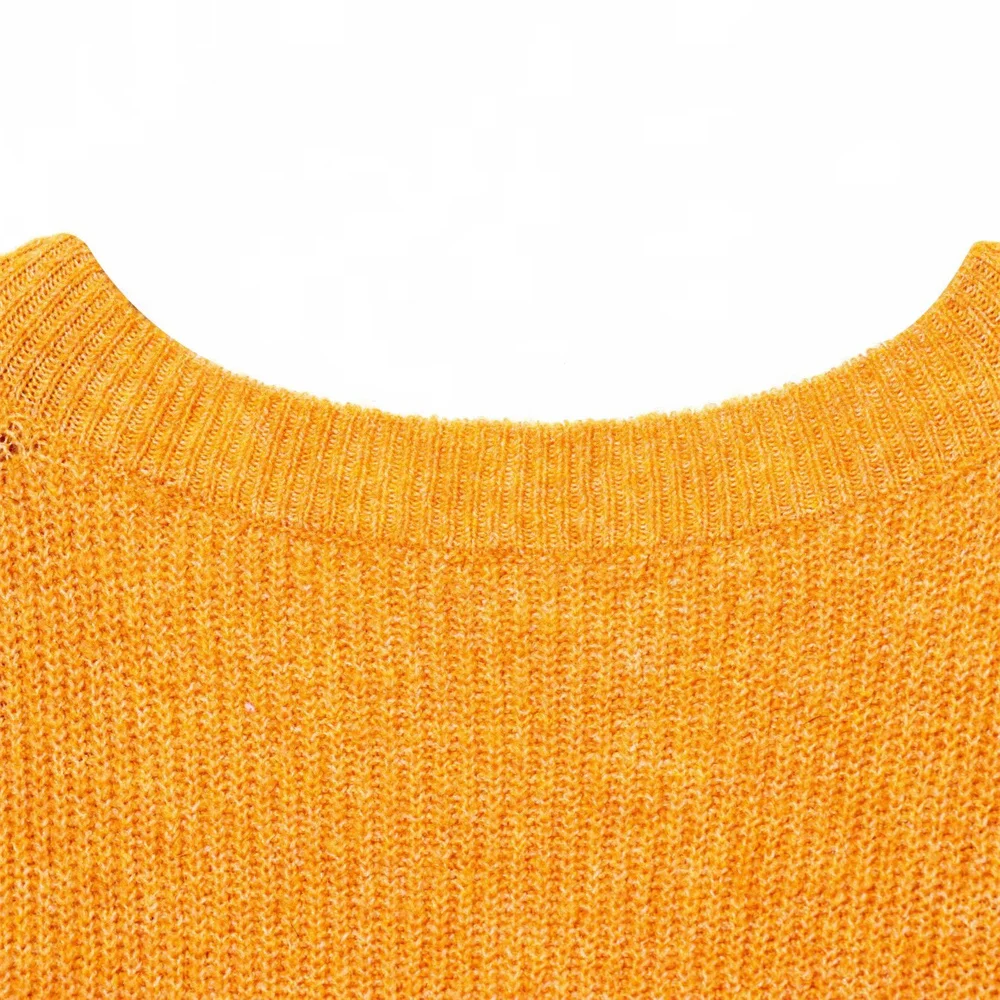 Loose Fit Long Sleeve Knit Sweater - Image 3