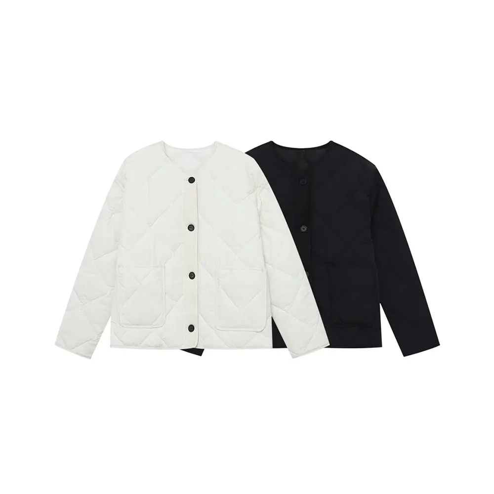 Autumn Women’s Diamond Grid Cotton Jacket
