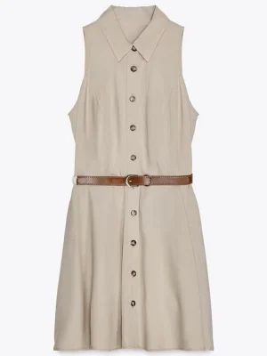 Women’s Sleeveless Mini Dress with Waistband