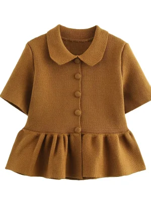 Women’s Spring Short Sleeve Knitted Jacket