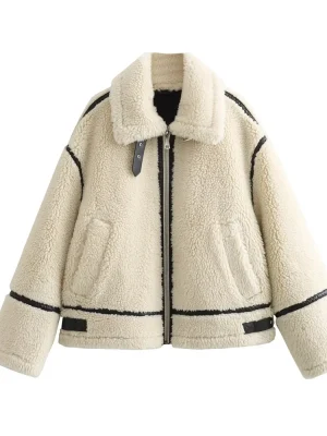 Autumn Women’s Faux Fur Motorcycle Jacket