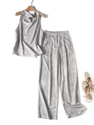 Women’s Striped Straight-Leg Summer Pants
